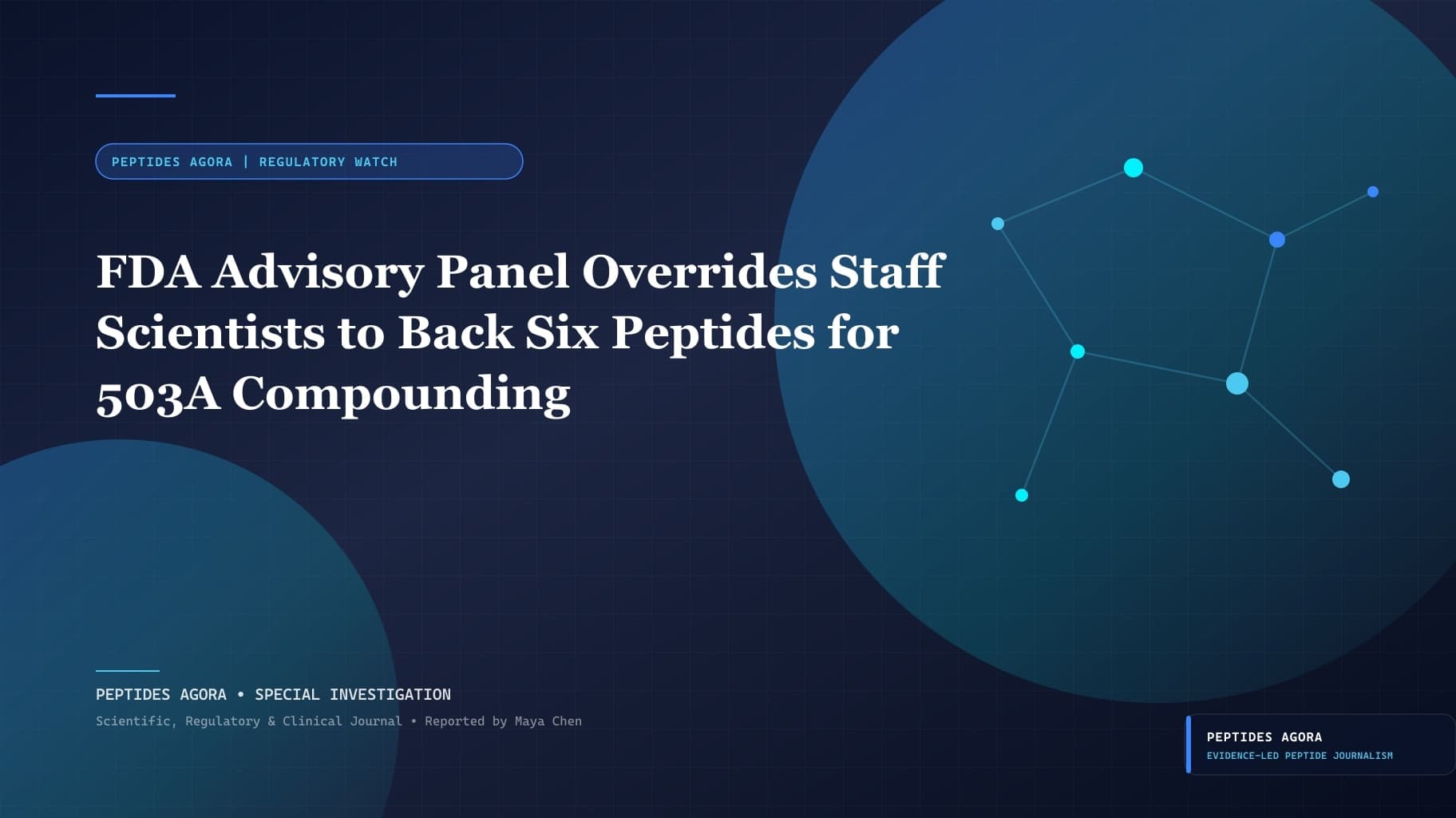 FDA Advisory Panel Overrides Staff Scientists to Back Six Peptides for 503A Compounding