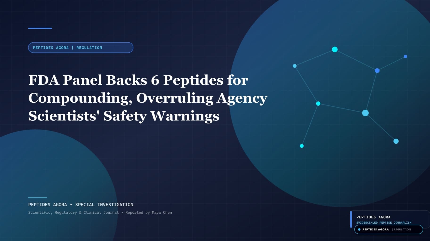 FDA Panel Backs 6 Peptides for Compounding, Overruling Agency Scientists' Safety Warnings
