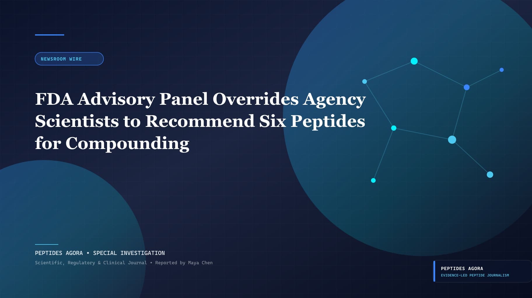 FDA Advisory Panel Overrides Agency Scientists to Recommend Six Peptides for Compounding