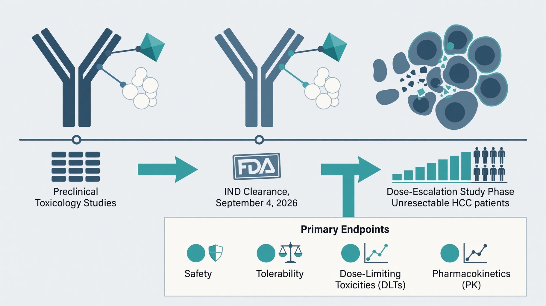 Scientific diagram and data graphic for FDA Clears Acepodia ACE723 IND for Phase 1 Hepatocellular Carcinoma Trial