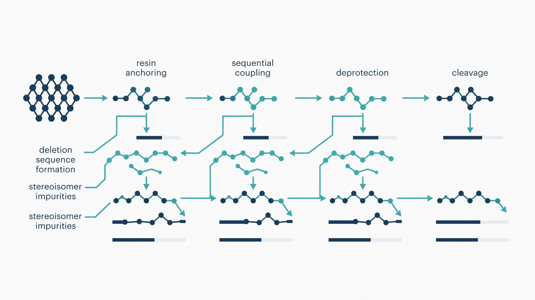 Scientific diagram and data graphic for FDA Impurity Guidance Forces Re-evaluation of Solid-Phase Peptide Synthesis Protocols