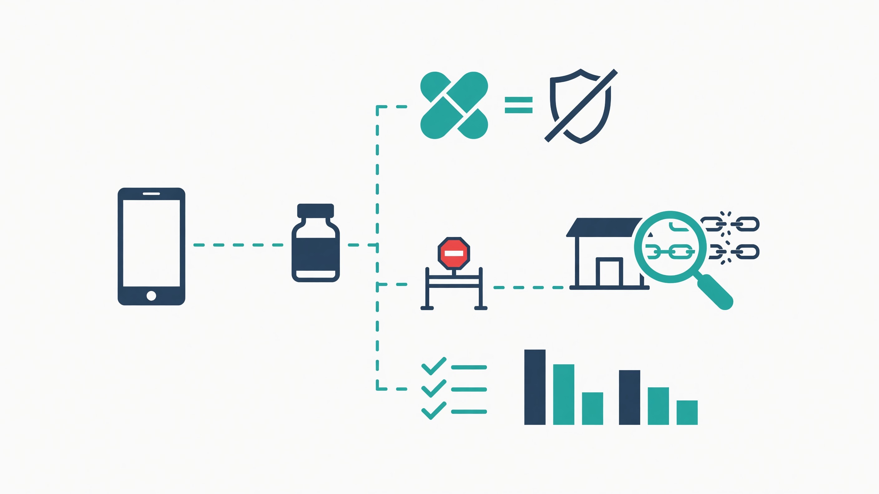 Scientific diagram and data graphic for FDA Slaps 30 Telehealth Firms with Warning Letters Over Compounded GLP-1 Marketing