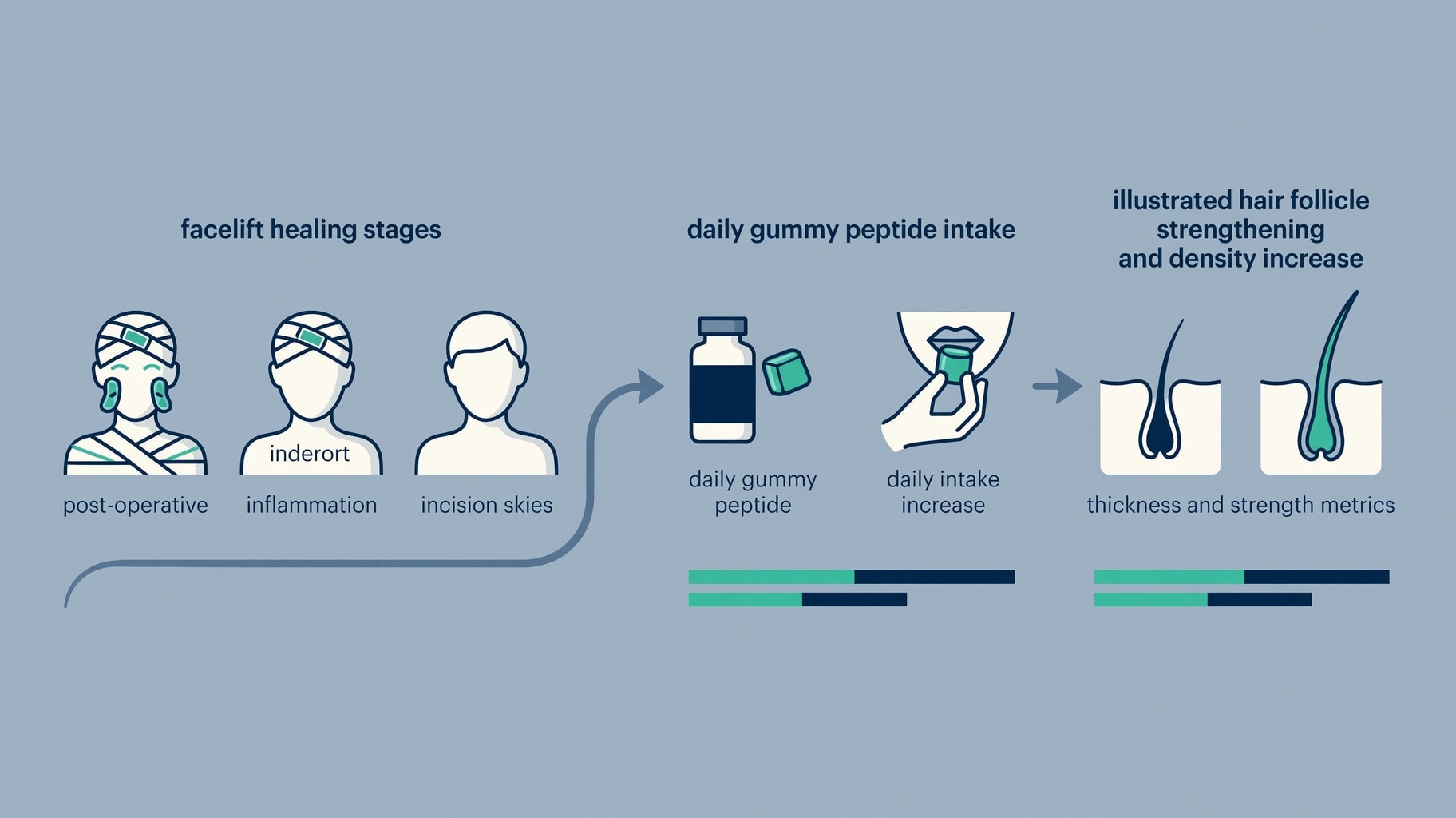 Timeline separating the reported facelift from the later Omi hair-supplement promotion