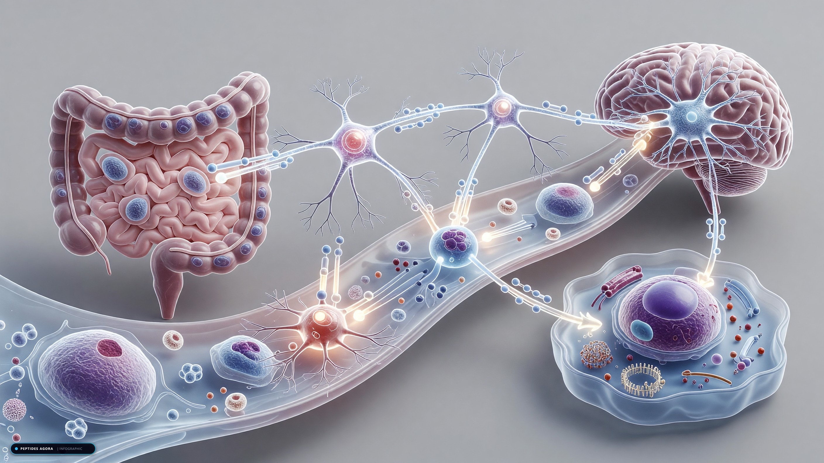 Gut-brain GLP-1 receptor signaling and metabolic pathway diagram for Oral Wegovy's Launch Reshapes the Peptide Hierarchy: Injection vs. Pill